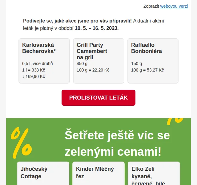 Billa: Philadelphia 34,90 Kč a Becherovka 169,90 Kč – květen 2023 | Nuslet.cz