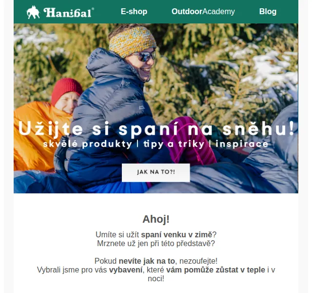 Hanibal.cz: Spaní na sněhu – vybavení a tipy – leden 2022 | Nuslet.cz
