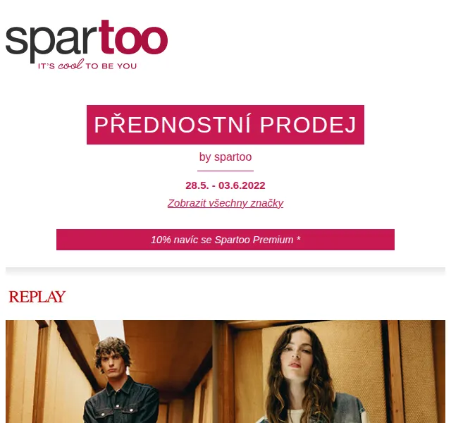 Spartoo: Slevy Replay -50 %, Tom Tailor -50 % – červen 2026 | Nuslet.cz