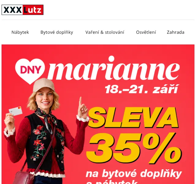 XXXLutz: sleva 35 % na nábytek a bytové doplňky