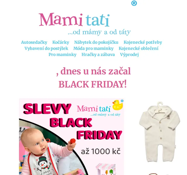 Mamitati.cz: Slevy až 1000 Kč a Black Friday – červen 2026 | Nuslet.cz