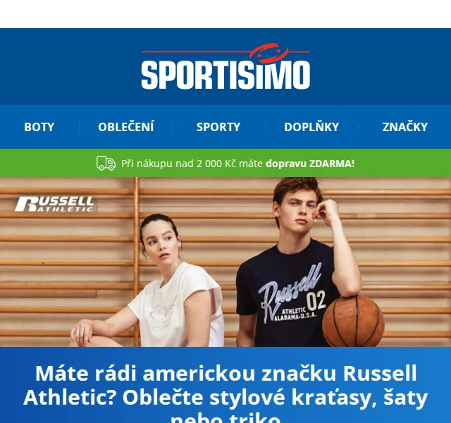 Sportisimo.cz: Russell Athletic slevy až 44 % – červen 2026 | Nuslet.cz