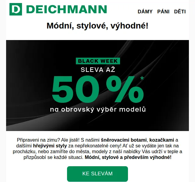 DEICHMANN: Zimní obuv s Black Week slevami – prosinec 2026 | Nuslet.cz