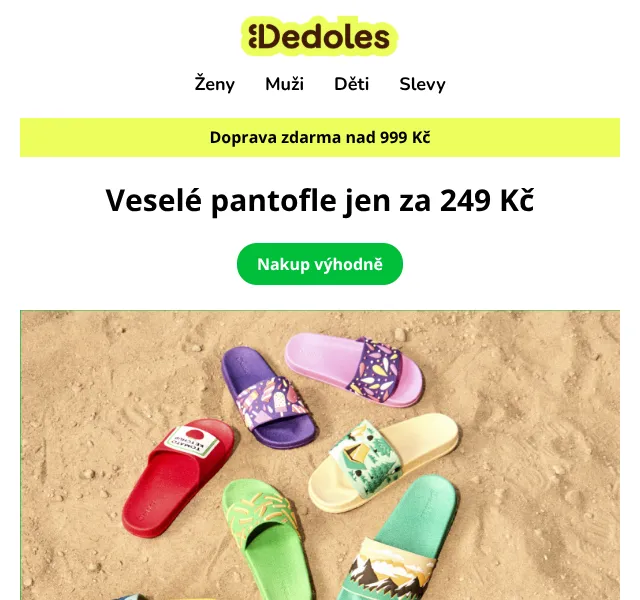 Dedoles: Veselé pantofle -58 % za 249 Kč – květen 2026
