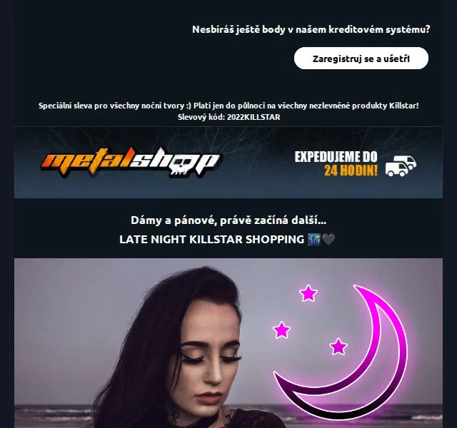 METALSHOP: 15% sleva na vše od Killstar – červen 2026 | Nuslet.cz