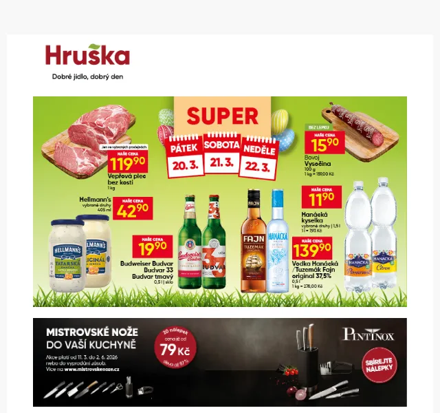Hruška: Vepřová krkovice 119,90 Kč – červen 2026 | Nuslet.cz