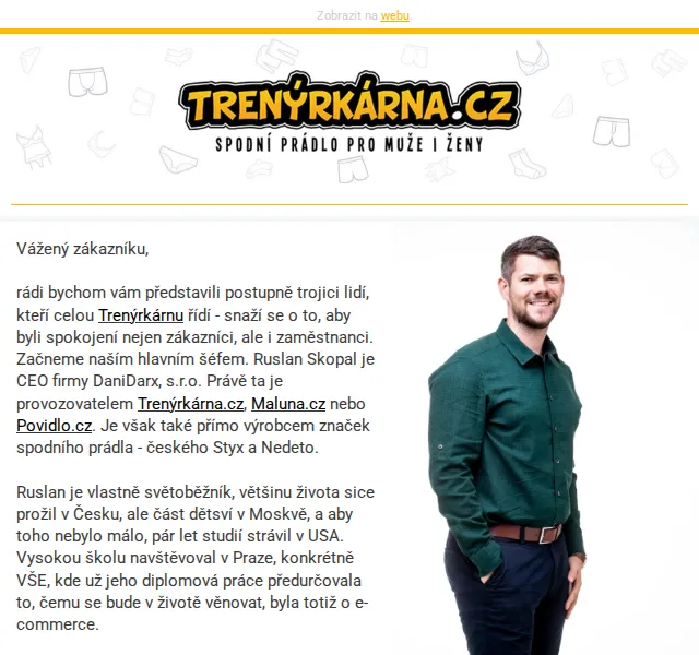 Trenýrkárna.cz: Představujeme lidi a podpora Shop Roku – červen 2026 | Nuslet.cz