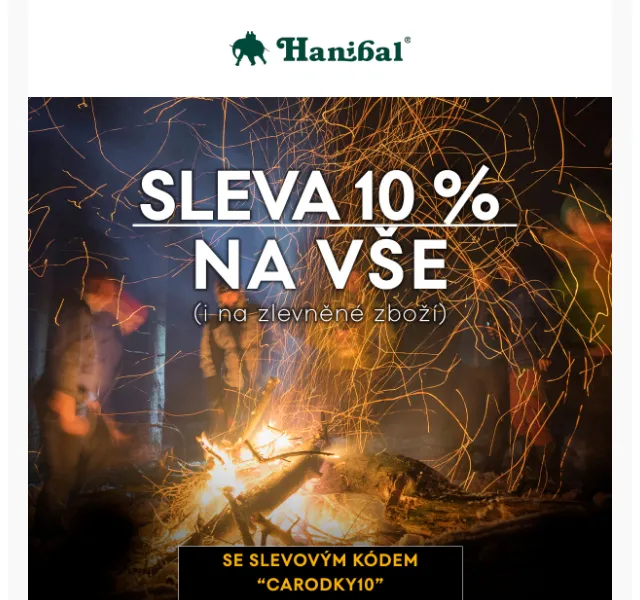 Hanibal.cz: 10% sleva na vše až do 30. dubna – duben 2026 | Nuslet.cz