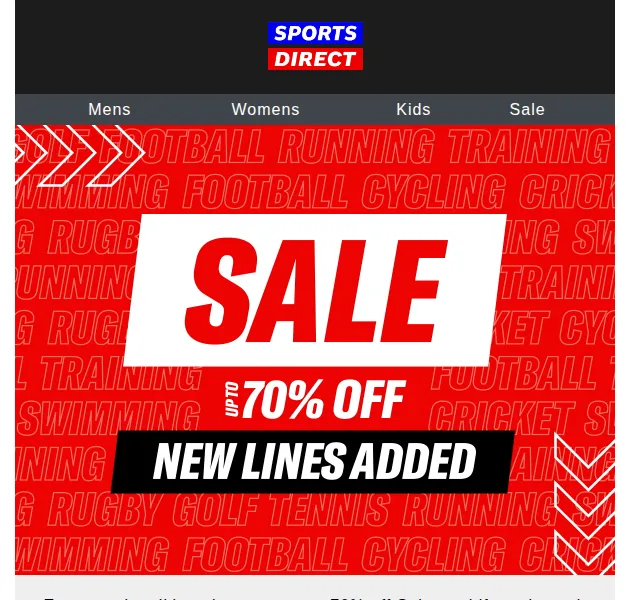Sportsdirect: výprodej až 70 % – červen 2026 | Nuslet.cz