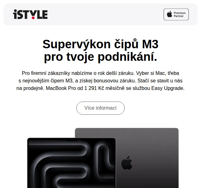 iSTYLE: MacBook Pro o rok delší záruka – červen 2026 | Nuslet.cz