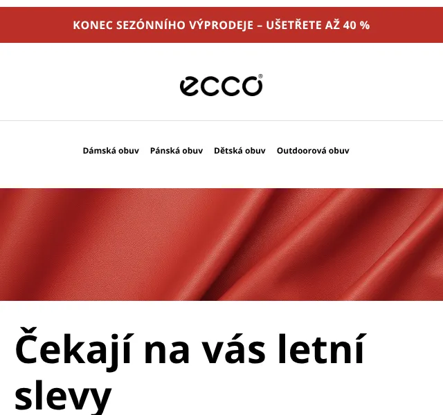 ECCO: až 40 % sleva na letní obuv – červenec 2026 | Nuslet.cz