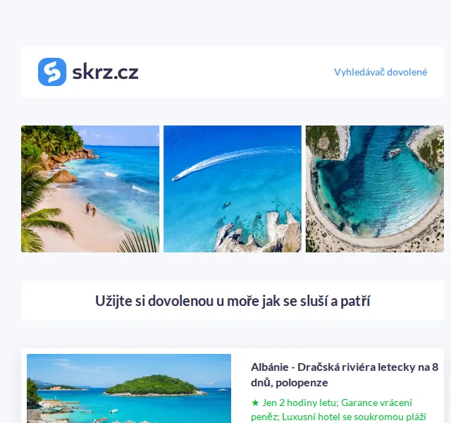Skrz: Dovolená u moře – Albánie, Egypt, Kypr od 4 956 Kč – červenec 2026 | Nuslet.cz