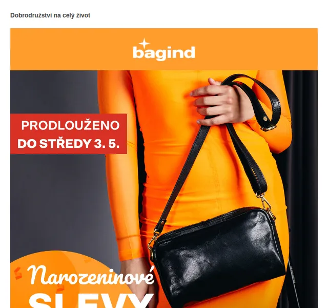 Bagind: Narozeninové slevy až -42 % – červen 2026 | Nuslet.cz