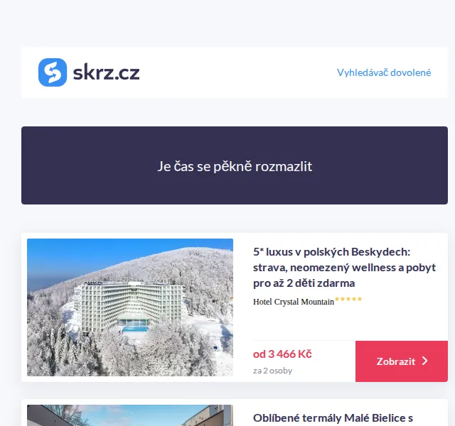 Vánoce na Skrz: Wellness pobyty od 1 490 Kč – červen 2026 | Nuslet.cz