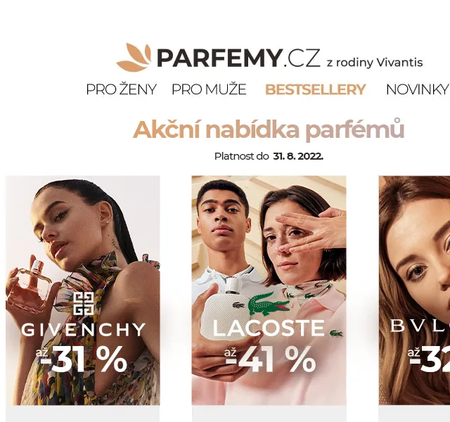 Parfemy.cz: Akce na Givenchy, Lacoste a Bvlgari – červen 2026 | Nuslet.cz