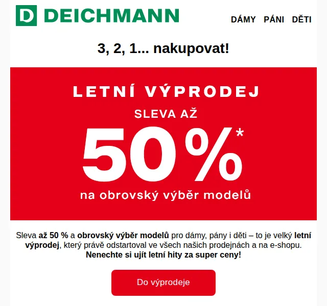 Deichmann: letní výprodej až 50 % – červen 2026 | Nuslet.cz