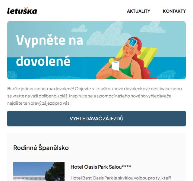 Letuška.cz: Zájezdy do Španělska, Turecka a Bulharska – červen 2026 | Nuslet.cz