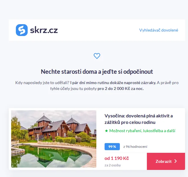Vánoce na Skrz: dovolená do 2000 Kč/noc – červen 2026 | Nuslet.cz