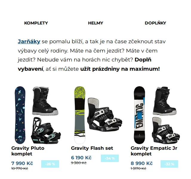 SNOWBOARD ZEZULA: Gravity komplet od 6 190 Kč – červen 2026 | Nuslet.cz