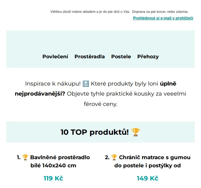 Výprodej povlečení: Top 10 produktů 2024 – červenec 2026 | Nuslet.cz