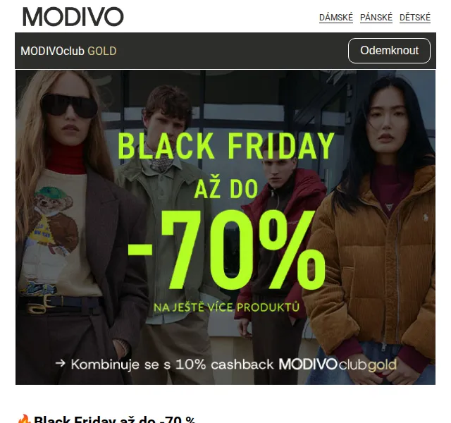 Modivo: Black Friday až do -70 % – červen 2026 | Nuslet.cz