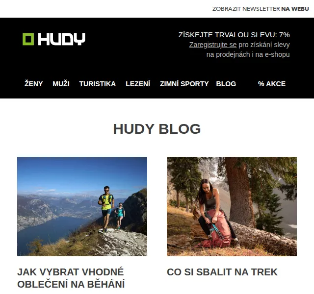 Hudy: Sleva 7 % na sport – červen 2026 | Nuslet.cz