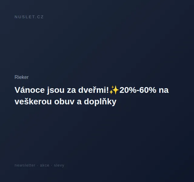 Rieker: Vánoční slevy 20-60 % na obuv – prosinec 2021 | Nuslet.cz