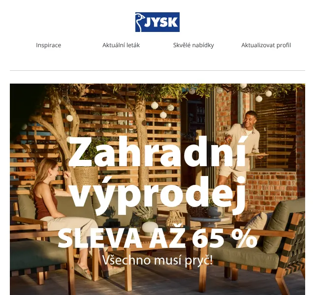 JYSK: Zahradní výprodej až -65 % – červenec 2026