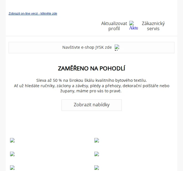 JYSK: Dny bytového textilu se slevou až 50 % – červen 2026 | Nuslet.cz
