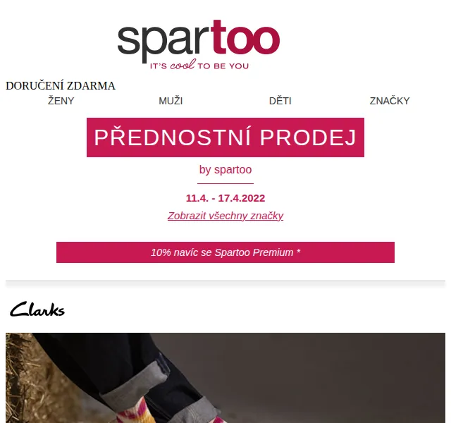 Spartoo.cz: Slevy až -50 % na Clarks a Deeluxe – červen 2026 | Nuslet.cz