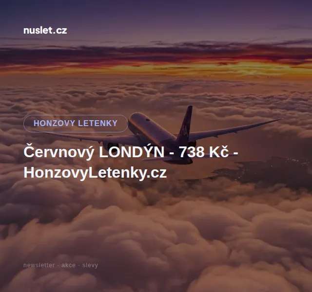 Honzovy letenky: Londýn červen 738 Kč | Nuslet.cz