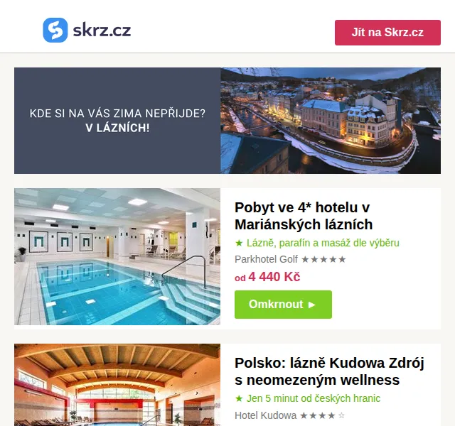 Skrz.cz: Lázeňské pobyty se slevou až 30 % – červen 2026 | Nuslet.cz