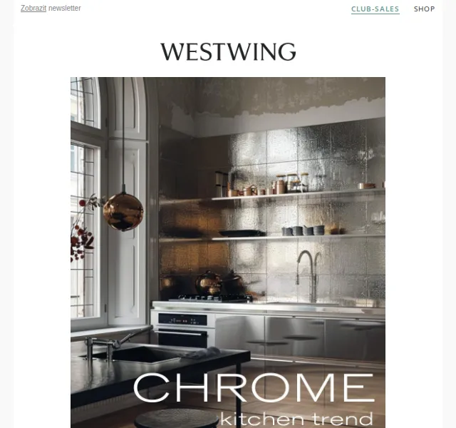 Westwing: Chrome Kitchen a trendové kuchyně – červen 2026 | Nuslet.cz