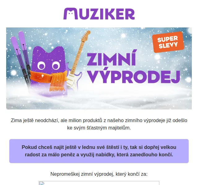 Muziker: zimní výprodej až 50 % – červen 2026 | Nuslet.cz