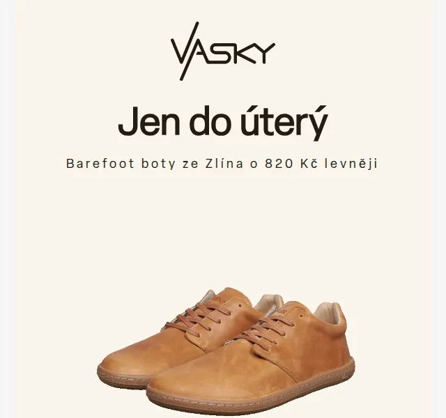 Vasky: barefoot boty se slevou 820 Kč – červen 2026 | Nuslet.cz