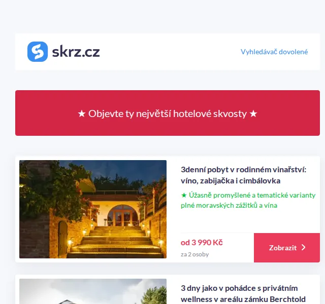 Vánoce na Skrz: TOP 10 hotelů do 6 740 Kč – červen 2026 | Nuslet.cz