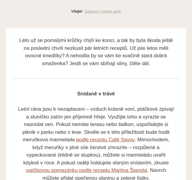 Jídlo a radost: letní recepty a inspirace – červen 2026 | Nuslet.cz