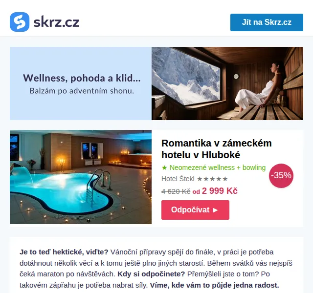Vánoce na Skrz: Zámecký pobyt Hotel Štekl od 2 999 Kč – prosinec 2026 | Nuslet.cz