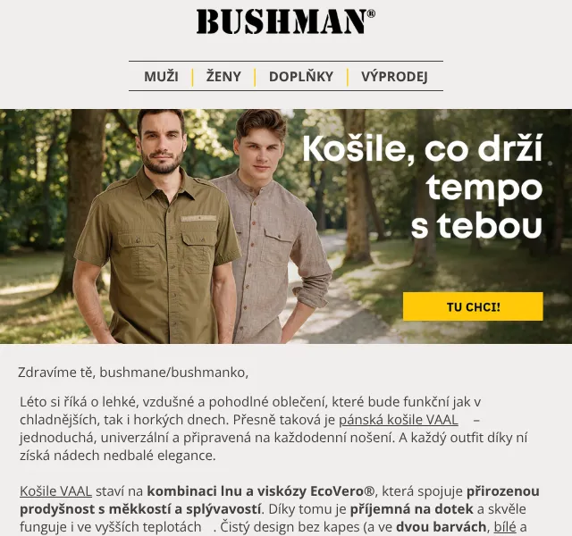 BUSHMAN: Letní slevy až 60 % – červenec 2026 | Nuslet.cz