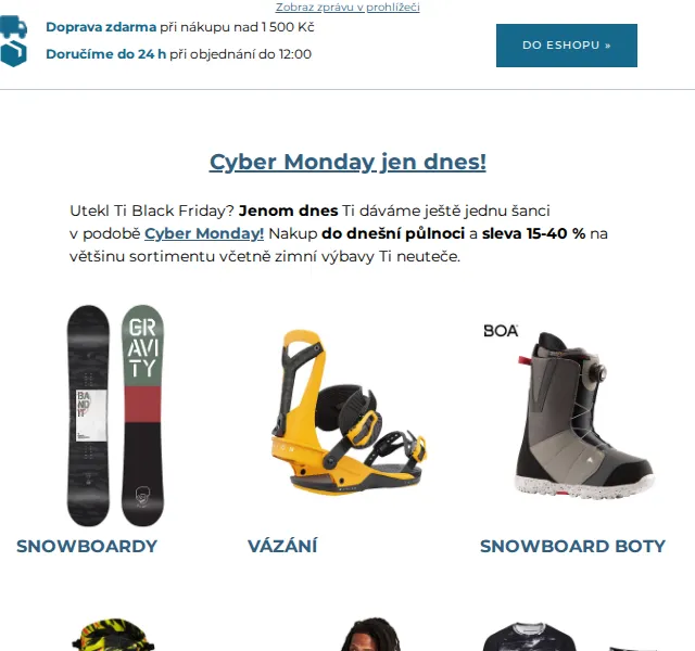 SNOWBOARD ZEZULA: Cyber Monday slevy 15–40 % – červen 2026 | Nuslet.cz