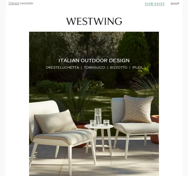 Westwing: Italský design na zahradu – červen 2026 | Nuslet.cz
