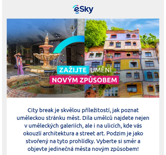 eSky: Umělecké city breaky od 1009 Kč – červen 2026 | Nuslet.cz