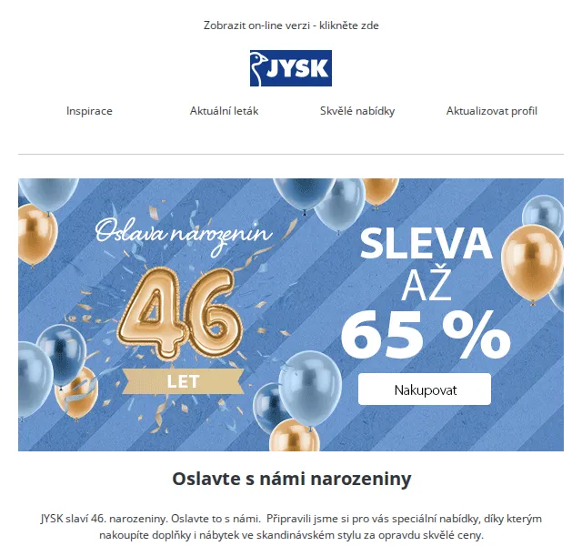 JYSK: Slevy až 65 % na nábytek – červen 2026 | Nuslet.cz
