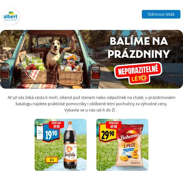 Albert: Letní nákupní seznam – sleva na Kofolu, Krušovice, zmrzlinu | Nuslet.cz