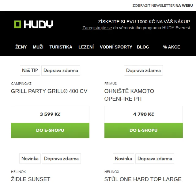 Hudy: Outdoorové vaření se slevou – červen 2026 | Nuslet.cz
