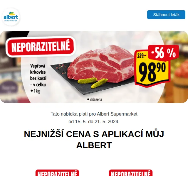 Albert: meruňky 39,90 Kč, Magnum 29,90 Kč – červen 2026 | Nuslet.cz