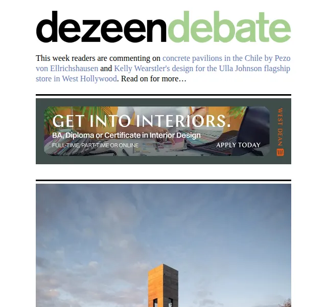 Dezeen Daily: Architektura a design – červen 2026 | Nuslet.cz