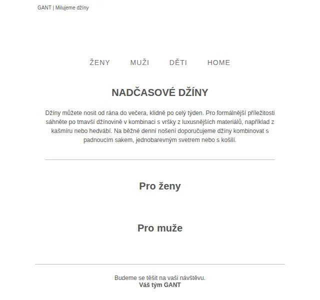 GANT: Džíny pro ženy i muže – červen 2026 | Nuslet.cz