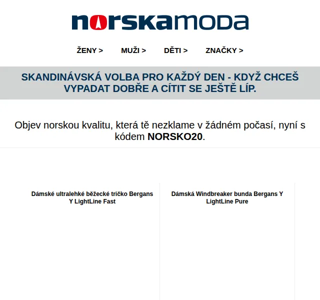 Norskamoda: Norská kvalita s kódem NORSKO20 – červen 2026 | Nuslet.cz