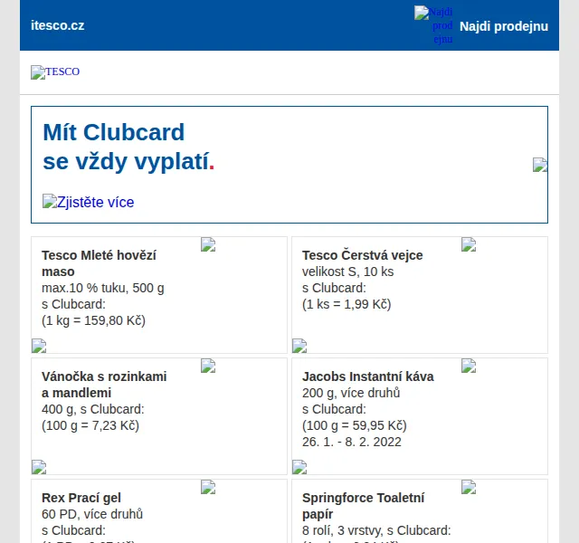 Tesco: Slevy pro členy Clubcard až 20 % – červen 2026 | Nuslet.cz